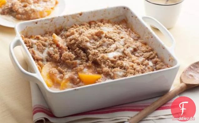 Pfirsich knusprig mit Ahorn-Sahne-Sauce