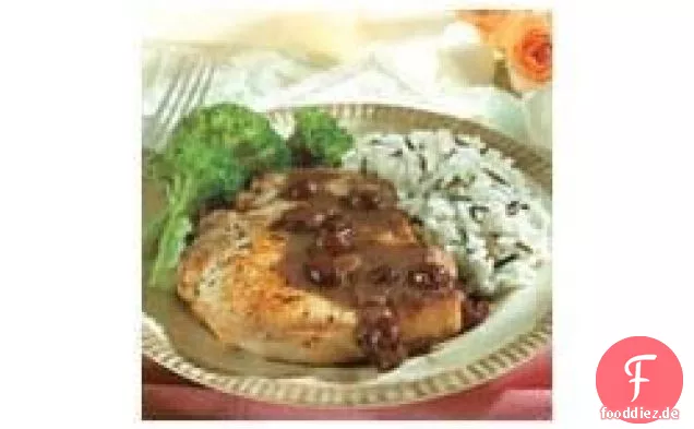 Schweinekoteletts mit Cranberry-Balsamico-Sauce