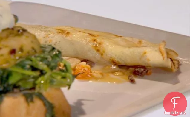 Herausforderung: Schokoladen-Krepp-mit Mandarinen-Getrocknete Rote Chili-Sauce