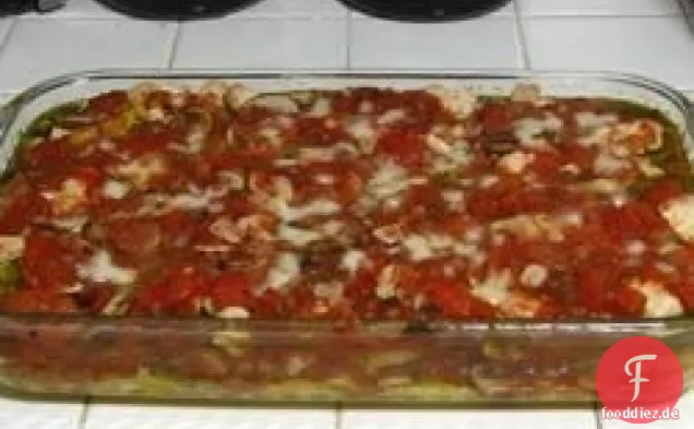 Huhn, Pilz und Polenta-Lasagne