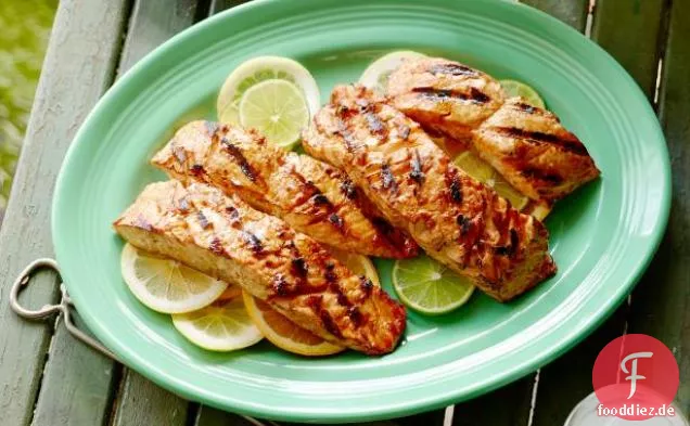Dreifach verglaster gegrillter Lachs
