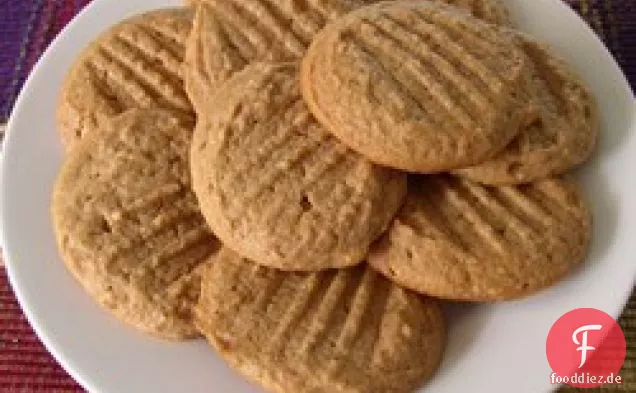 Einfache Vollkorn-Erdnussbutter-Kekse
