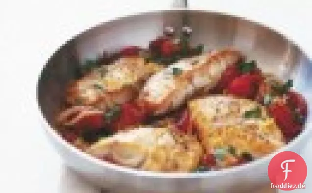 Marinierte Zucchini, Lachs und Kapernsalat