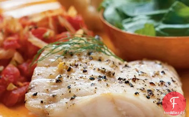 Gebratener Zackenbarsch mit provenzalischem Gemüse