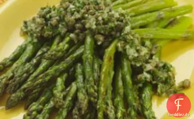 Gerösteter Spargel mit Kaperndressing