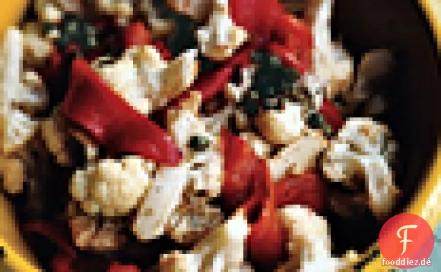 Geröstete Paprika und Blumenkohl mit Kapernvinaigrette