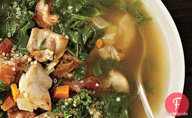 Hühnchen -, Grünkohl-und Quinoa-Suppe