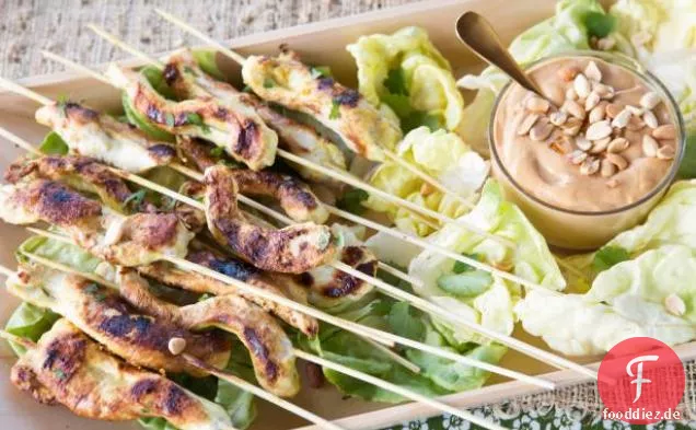 Hühnchen Satay mit Erdnusssauce