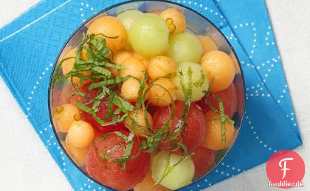 Melonensalat mit Limetten-Ingwer-Sirup