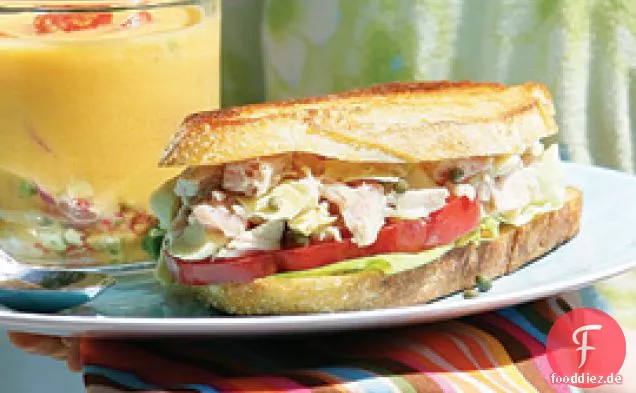 Zitronen Artischocke & Kapern Thunfisch Salat Sandwiches