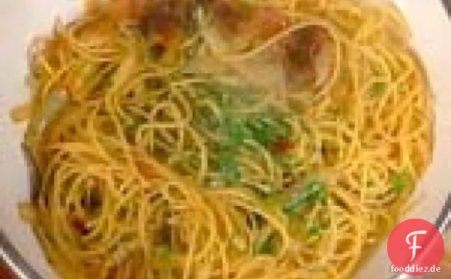 Spaghetti mit Knoblauch, Zwiebeln und Pancetta: Spaghetti alla Gricia