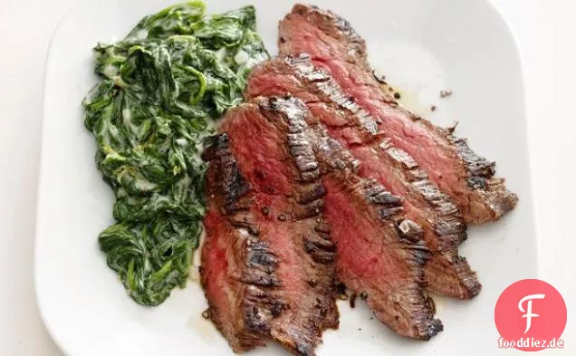 Steak Mit Parmesan-Spinat