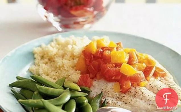 Gebackener Snapper mit Tomaten-Orangen-Sauce