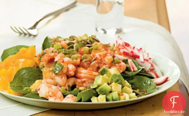 Karibischer Garnelensalat mit Limetten-Vinaigrette