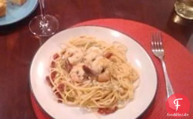 Knoblauch Garnelen Linguine