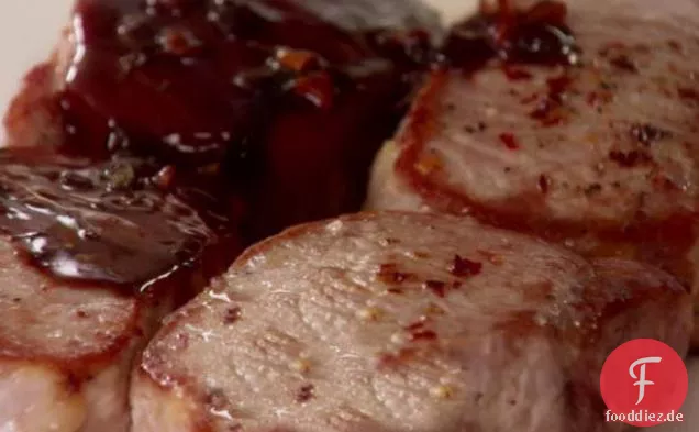 Gewürzte Schweinekoteletts mit Süß-Saurer Glasur (Agrodolce)