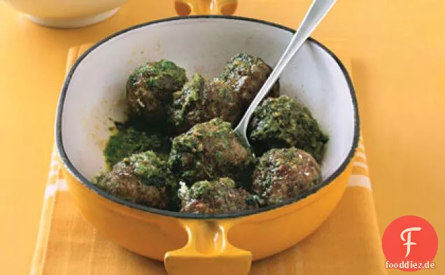 Pesto Fleischbällchen und Couscous
