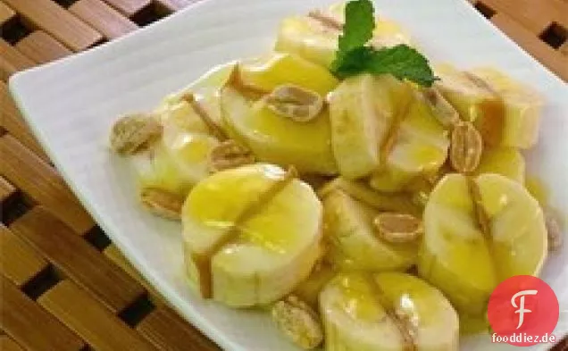 Erdnussbutter Bananen und Sauce