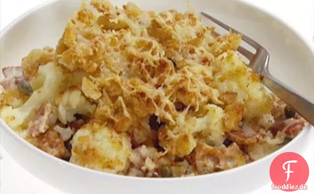 Blumenkohl-Speck-Gratin