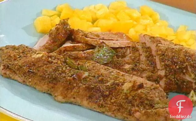 Kubanisches gewürztes Schweinefilet und Soffrito-Reis