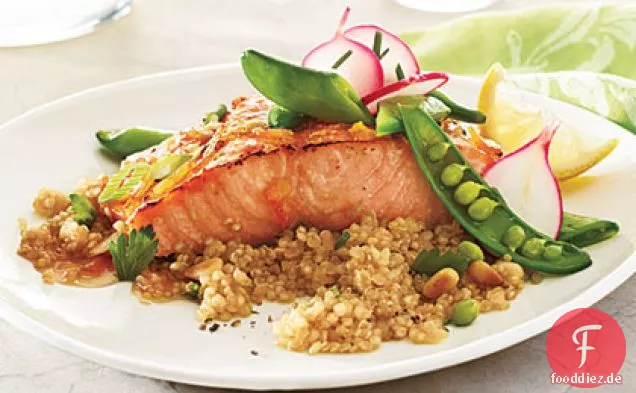 Gebratener Lachs mit Soja-Marmeladenglasur