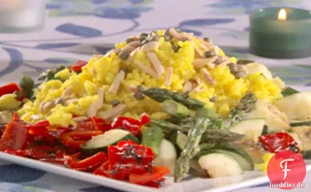 Gegrilltes Gemüse mit Safranreis