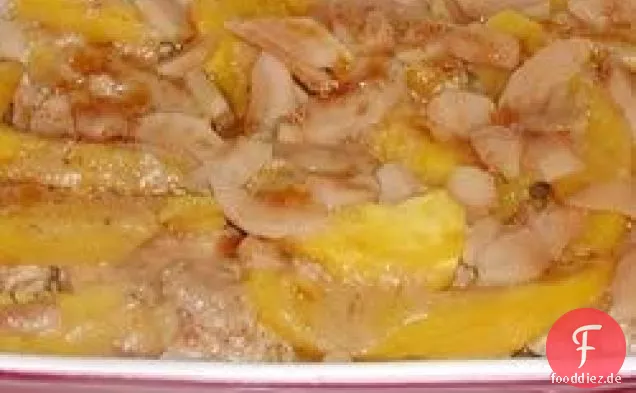 Squash und Schweinekoteletts