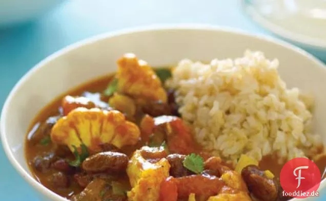 Curry Rote Kidneybohnen und Blumenkohl (Rajma Masala)