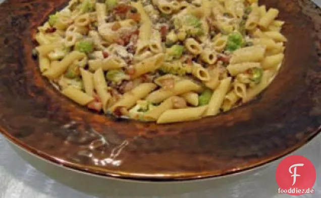 Penne mit Pancetta und Romanesco Blumenkohl