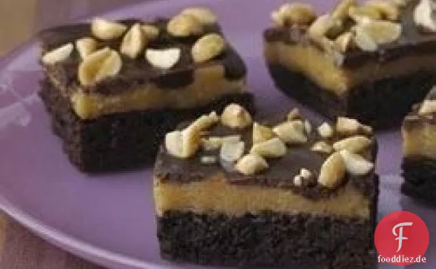 Dreischichtige Erdnussbutter-Brownies