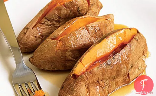 Geröstete Süßkartoffeln mit Ahornbutter
