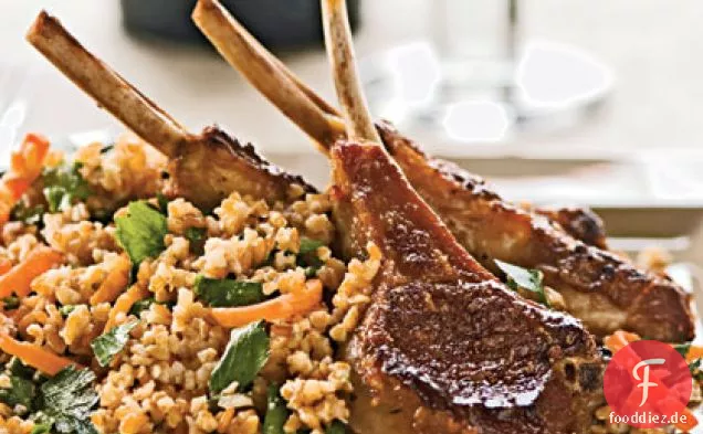 Lammkoteletts mit zitronigem Bulgur