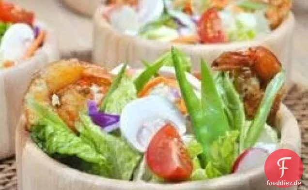 Gegrillter Garnelensalat mit Sesam-Ingwer-Vinaigrette