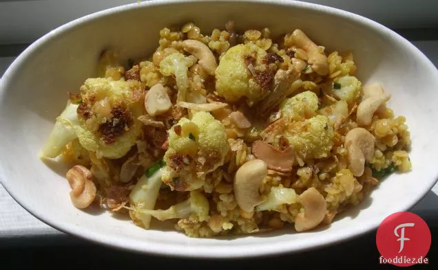 Curry Blumenkohl, Rote Linsen und Couscous-Salat