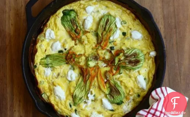 Squash-Blossom-Ziegenkäse-Frittata