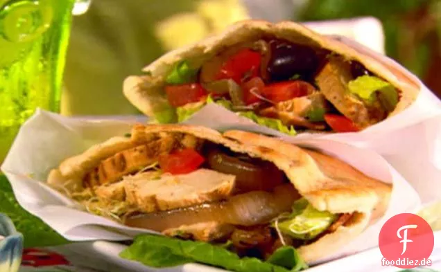 Gegrilltes Huhn Pitas