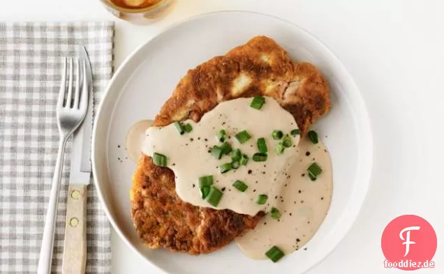 Huhn-gebratenes Steak mit Sahne