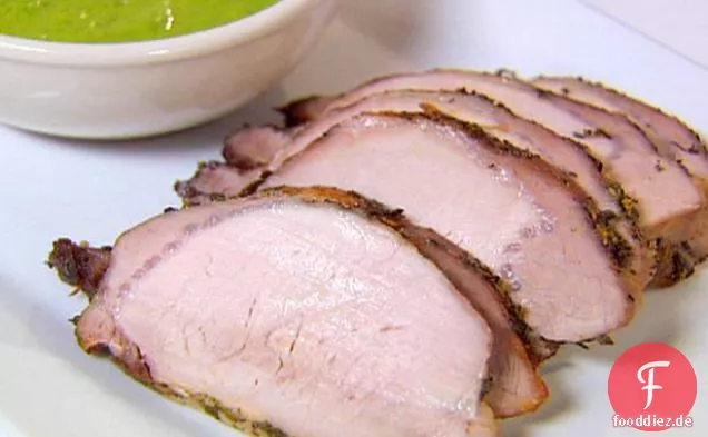 Kraut gebratene Schweinelende mit Petersilie Schalottensauce