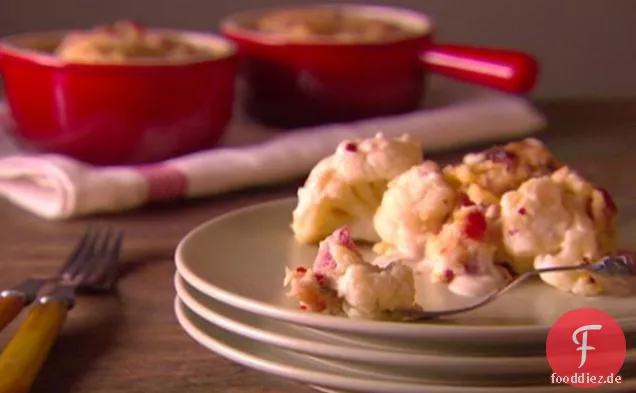 Gerösteter Blumenkohl mit Parmesan und Pancetta