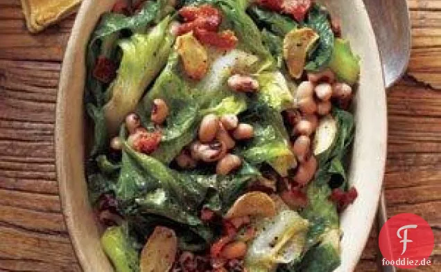 Black-eyed Erbsen mit Speck und Escarole Rezept