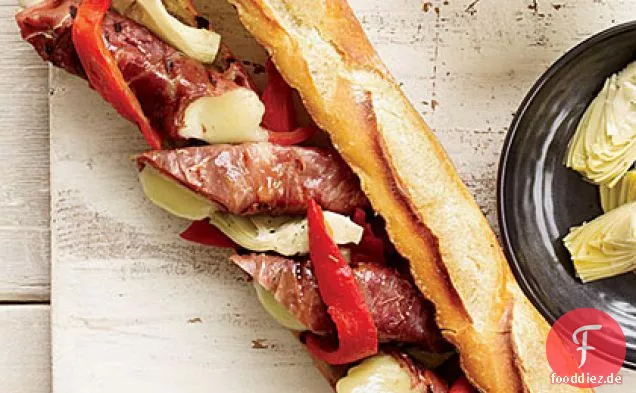 Doppelt gegrillte Antipasto-Sandwiches