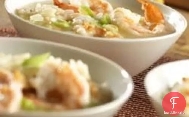 Brothy Garnelen und Reis Scampi