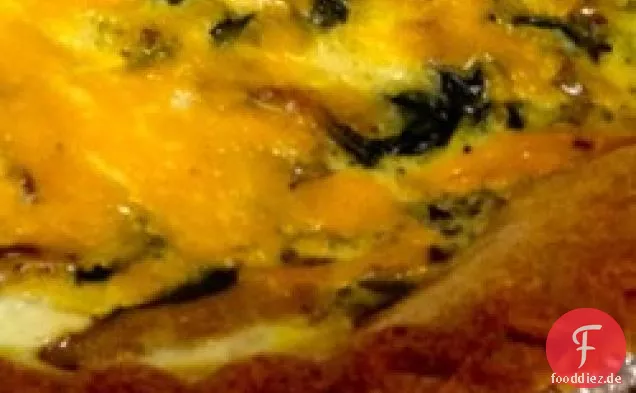 Spinat-Pilz-Quiche mit Shiitake-Pilzen