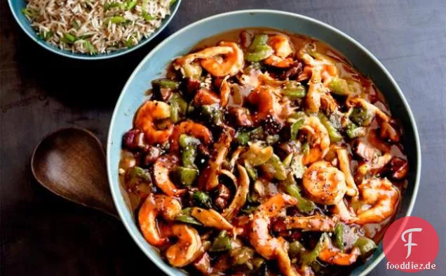 Garnelen und Huhn Etouffee