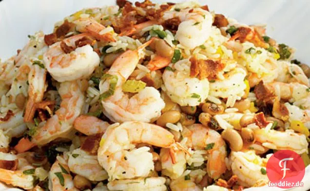 Garnelen und Hoppin' John-Salat