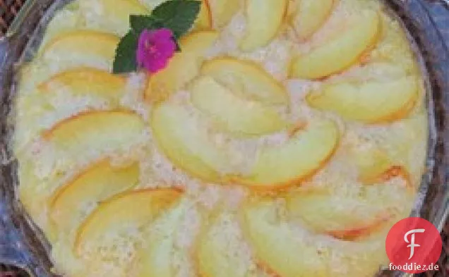 Pfirsich gebackener Pfannkuchen