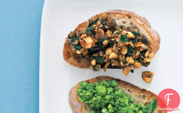 Kichererbsen und Balsamico-Essig Bruschetta