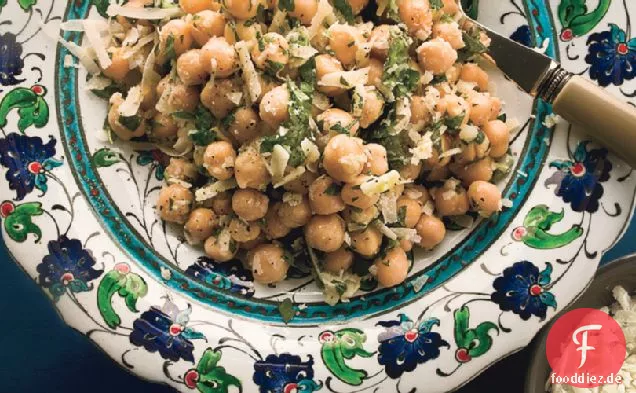 Kichererbsensalat mit Zitrone, Parmesan und frischen Kräutern