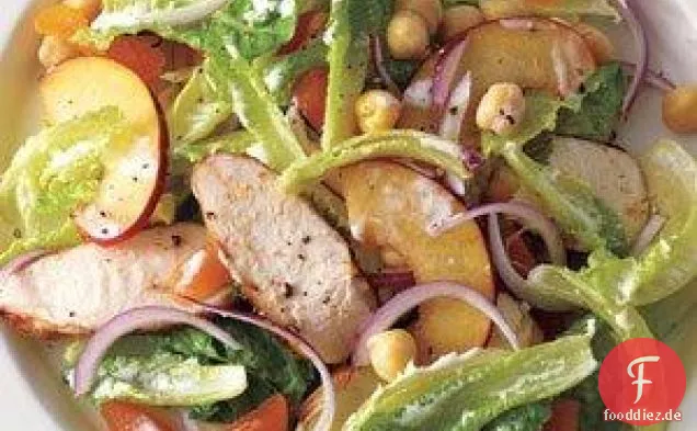 Gewürzter Hühnersalat mit Pflaumen und Kichererbsen