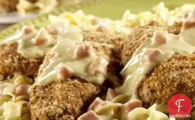 Knuspriges Huhn mit Schinkensauce
